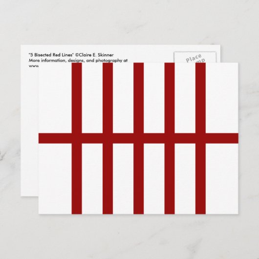 5 Bisected Red Stripes Postkarte (Vorne/Hinten)
