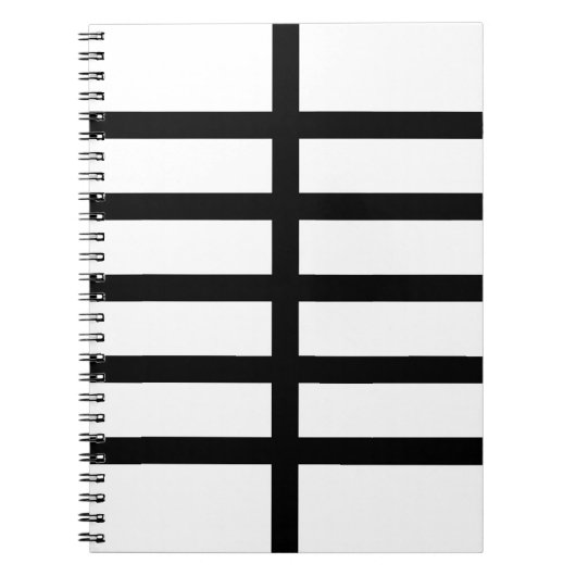 5 Biskige schwarze Linien Notizblock (Vorderseite)