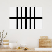 5 Biskige schwarze Linien Poster (Küche)