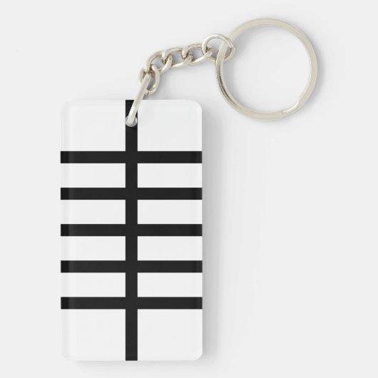5 Biskige schwarze Linien Schlüsselanhänger (Rückseite)
