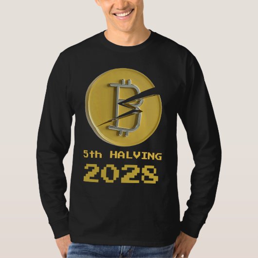 5. Bitcoin-Halving 2028 Krypto-Halvierungen T-Shirt (Vorderseite)