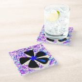 5 blättrige Pinwheel Blume Thunder_Cove Glasuntersetzer (Schrägansicht)