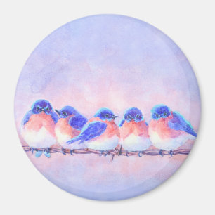 5 BLUEBIRDS AUF EINEM WIRT VON SHARON SHARPE MAGNET