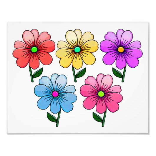 5 Blume Design Fotodruck (Vorne)