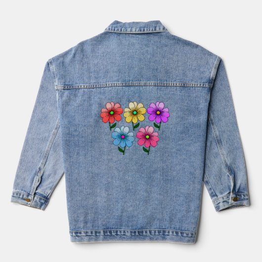 5 Blume Design Jeansjacke (Rückseite)