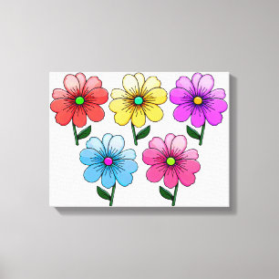 5 Blume Design Leinwanddruck
