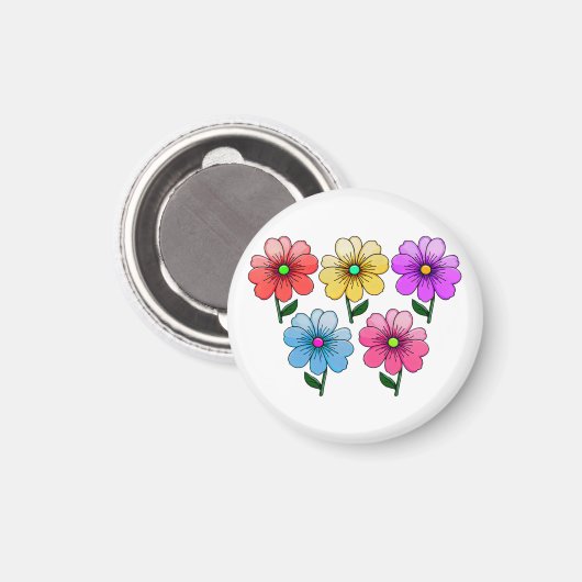 5 Blume Design Magnet (Vorderseite/Rückseite)