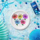 5 Blume Design Pappteller (Party)