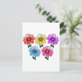 5 Blume Design Postkarte (Stehend Vorderseite)
