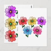 5 Blume Design Postkarte (Vorne/Hinten)