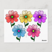 5 Blume Design Postkarte (Rückseite)