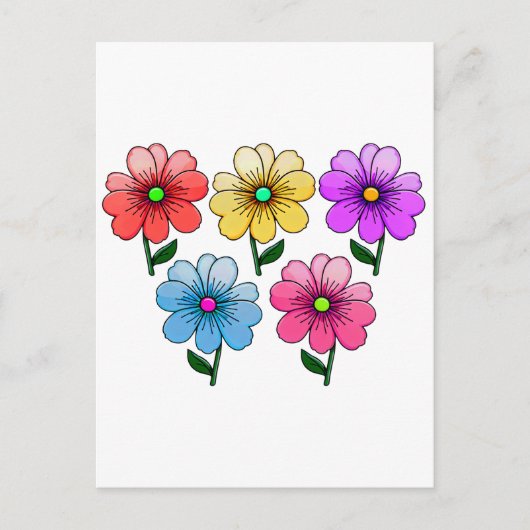 5 Blume Design Postkarte (Vorderseite)
