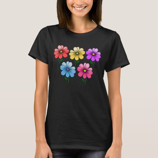 5 Blume Design T-Shirt (Vorderseite)