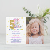 5. Blumenzwiebeln Geburtstag Einladung mit Foto (Stehend Vorderseite)