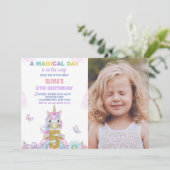 5. Blumenzwiebeln Geburtstag Einladung mit Foto (Stehend Vorderseite)