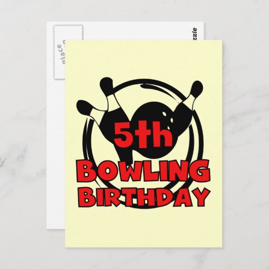 5. Bowling Geburtstagsgeschenke Postkarte (Vorne/Hinten)