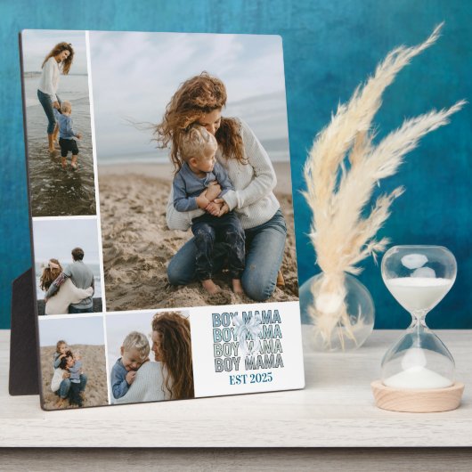 5 Boy Mama Custom Photo Collage Fotoplatte (Seite)