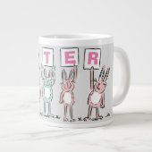 5 Buchstabenbezeichnung mit lustigen Kaninchen Jumbo-Tasse (Vorderseite Rechts)