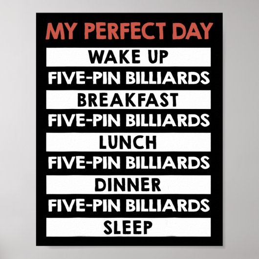5-Button-Billard-Spieler - mein perfekter 5-Button Poster (Vorne)