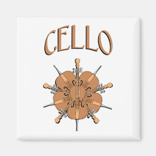 5 Cellos Text Magnet