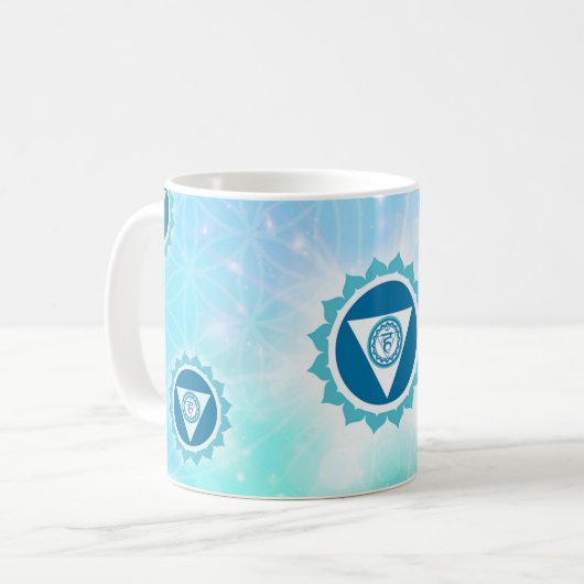 5. Chakra - Throat Chakra Kaffeetasse (Vorderseite Links)