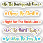 5 Challenge Quotes | Motivational & Inspirational Aufkleber (Vorderseite)