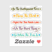 5 Challenge-Zitate | Motivierend & Inspirierend Aufkleber (Blatt)