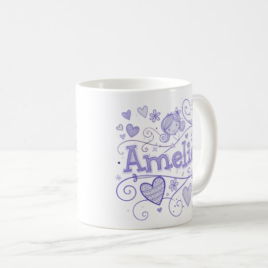 5 Color Amelie 1 - Doodle Kaffeetasse (VorderseiteRechts)