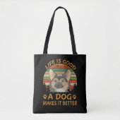 5 Das Leben ist gut, ein Hund macht es besser Tasche (Vorderseite)