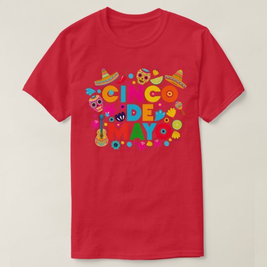 5 De Mayo Cinco De Mayo Sombrero Maraca T-Shirt (Design vorne)