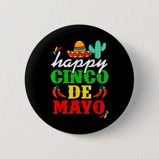 5 De Mayo Cinco De Mayo Viva Mexiko 5 De Mai Button (Vorderseite)