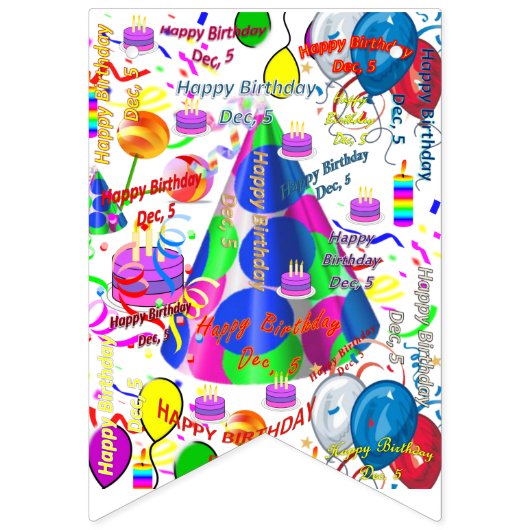 5. Dezember Geburtstagsbanner Wimpelkette (Erste Fahne)