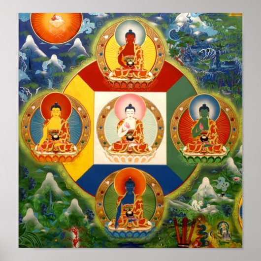 5 Dhyani Buddhas Poster (Vorne)