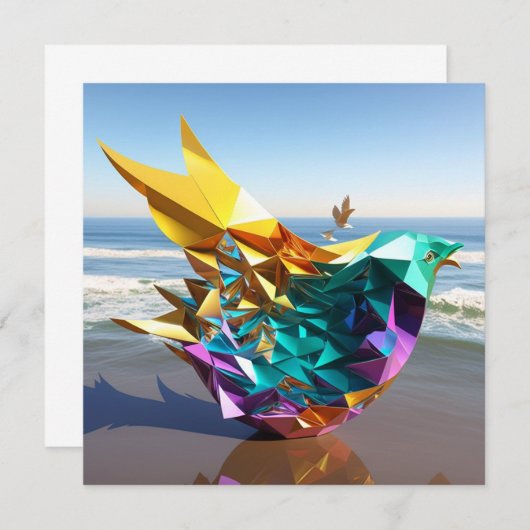 5-dimensionaler Origami Mitteilungskarte (Vorne/Hinten)