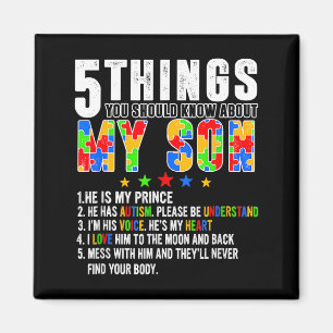 5 Dinge, die Sie über mein Sohn-Shirt Autismus wis Magnet