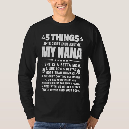 5 Dinge, die Sie über meine Betta-Mutter-Oma wisse T-Shirt (Vorderseite)