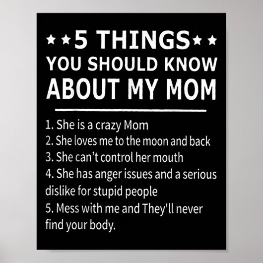 5 Dinge, die Sie über meine Mutter wissen sollten  Poster (Vorne)