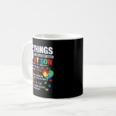 5 Dinge, die Sie über meine Son Autismus Aware wis Kaffeetasse (Vorderseite Links)
