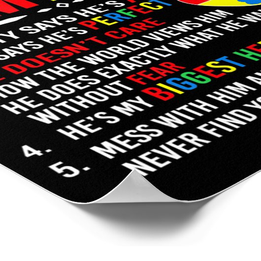 5 Dinge, die Sie über meine Son Autismus Aware wis Poster (Ecke)