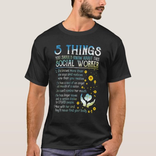 5 Dinge Sozialarbeiter Sozialarbeitsleben Männer T-Shirt (Vorderseite)