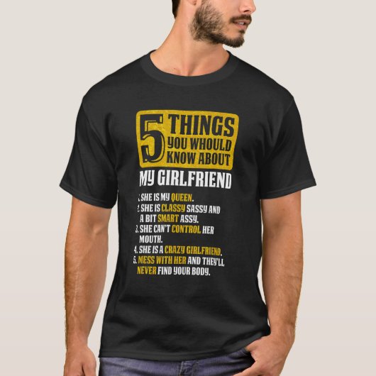5 Dinge über meine Freundin Girlfriends T-Shirt (Vorderseite)