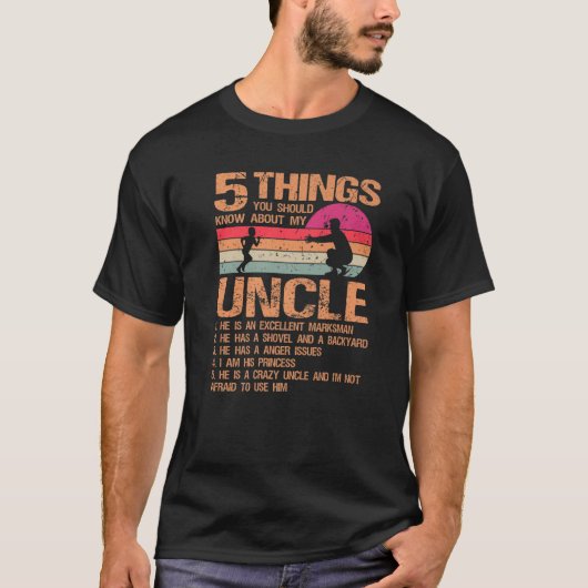 5 Dinge über meine Onkel Vater Geschenke von Daug T-Shirt (Vorderseite)
