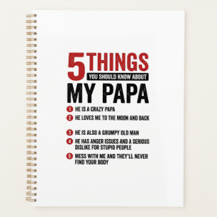 5 Dinge über meinen Papa Lustiges Vintage-Shirt-De Planer