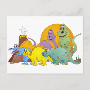 5 Dinosaurier-Freunde Postkarte