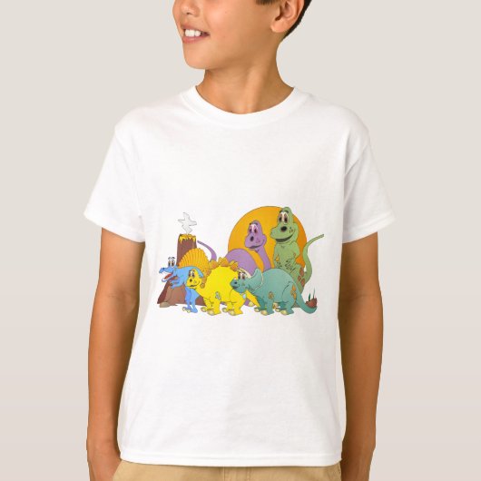 5 Dinosaurier-Freunde T-Shirt (Vorderseite)
