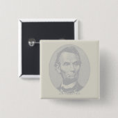 5 Dollar Geld von Präsident Abraham Lincoln Button (Vorne & Hinten)