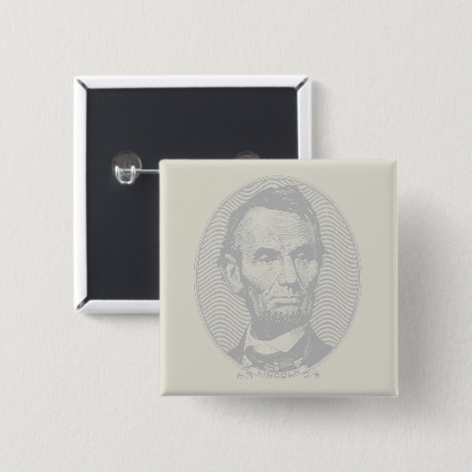 5 Dollar Geld von Präsident Abraham Lincoln Button (Vorne & Hinten)