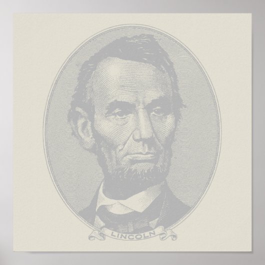 5 Dollar Geld von Präsident Abraham Lincoln Poster (Vorne)