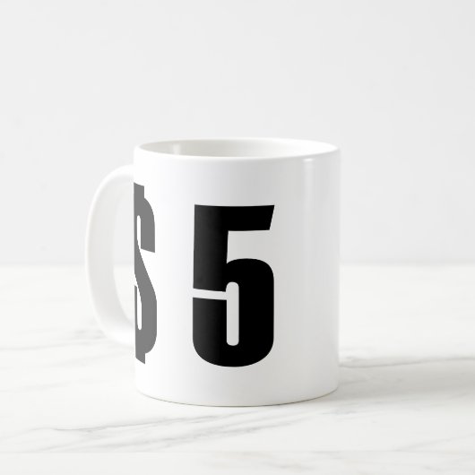 5 Dollar Kaffeetasse (Vorderseite Links)