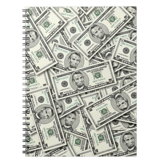 5-Dollar-Schein-Geldmuster Notizblock (Vorderseite)